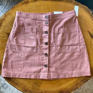 Old Navy A Line Mini Skirt Amelia Rose Pink Size 6 Buttons